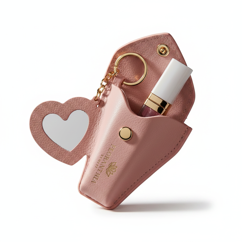 Lip Oil Heart Keychain – White Background